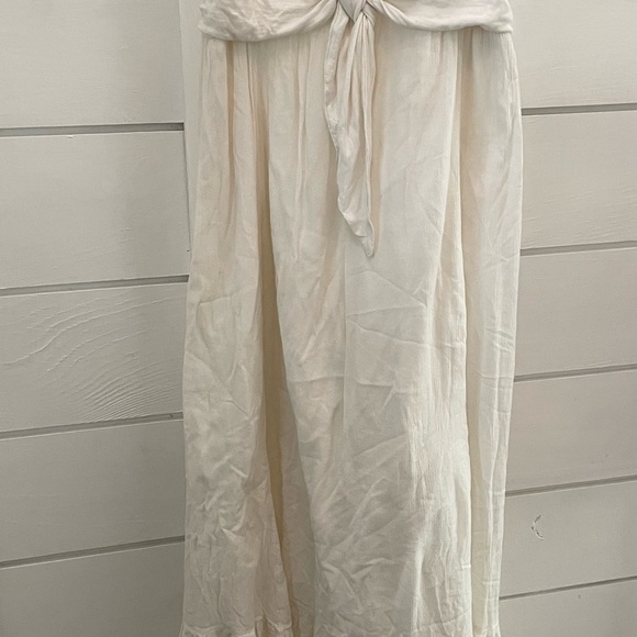 Free people white cotton high low maxi dress beach knot wedding Sz small cotton - Picture 2 of 11